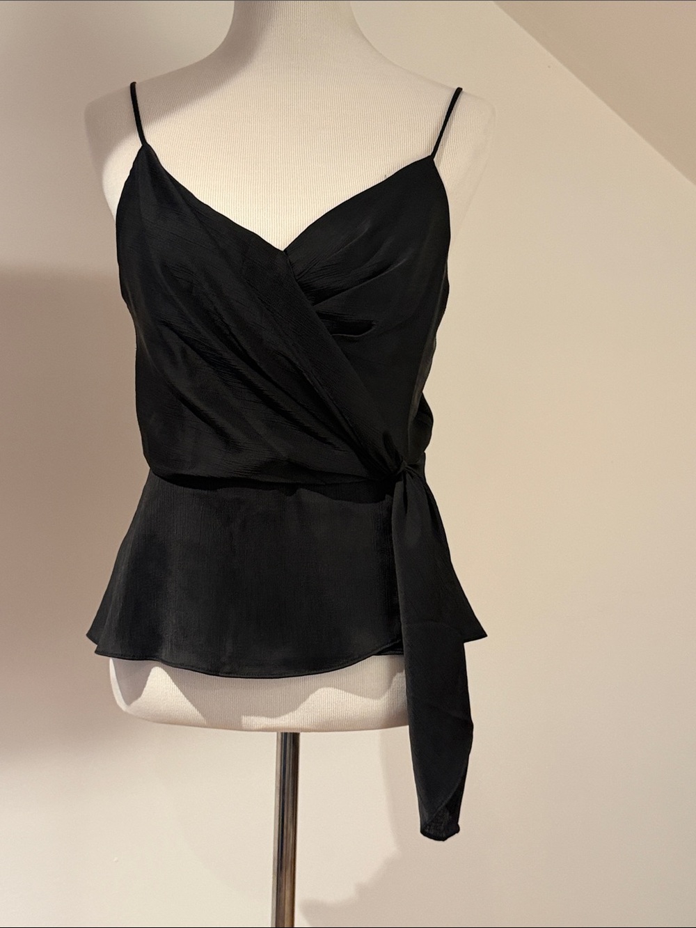 Astr Black Wrap Camisole with Side Tie